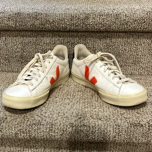 Veja White and Orange Women's Athletic Shoes